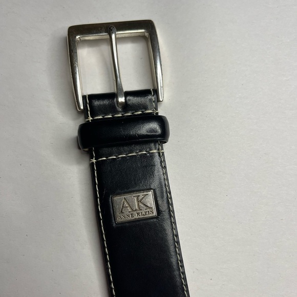 Anne Klein black silver leather vintage boho Y2K belt Size Small/Medium - Picture 15 of 15